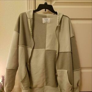 Patchwork Hoodie in Green and Dark Green